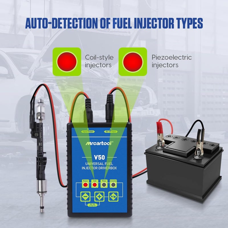 MRCARTOOL Fuel Injector Tester Cleaner Kit with 6 Adapter, Gasoline Diesel GDI GFI, DFI, PFI Injectors Cleaner Tester Tool - Image 2